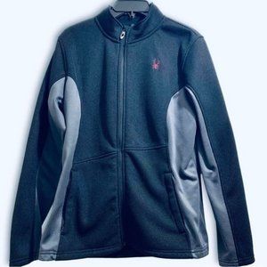SPYDER Black Fleece Full Zip Jacket. Size XL.